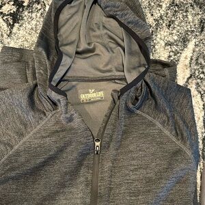 Long sleeve, hooded sweatshirt, zip-up